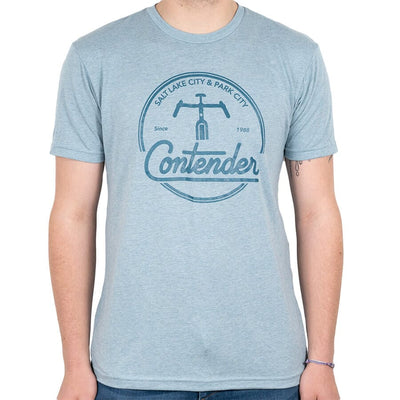 Contender Bicycles Gravel Crew T-Shirt Apparel Contender Bicycles Vintage Denim LG 