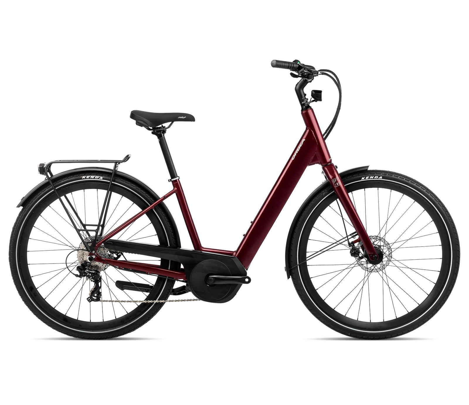 2023 Orbea Optima E50 20mph Bikes Orbea Bikes Metallic Dark Red (Gloss) S 