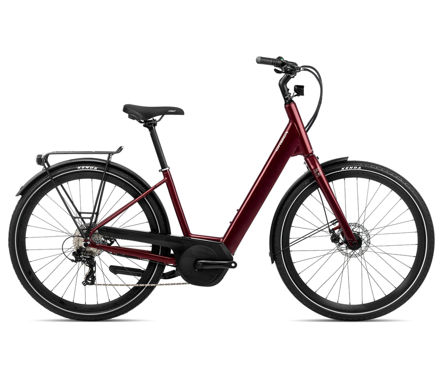 2023 Orbea Optima E50 20mph Bikes Orbea Bikes Metallic Dark Red (Gloss) S 