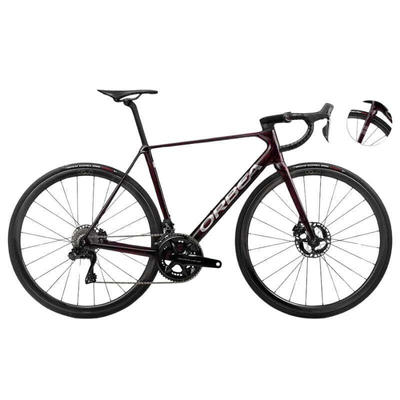 Orbea Orca M10ILTD PWR Bikes Orbea Wine Red - Titanium (Gloss) 47 