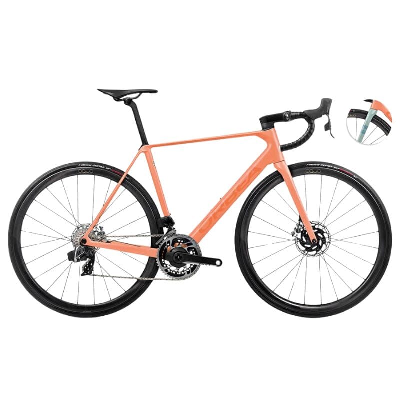 Orbea Orca M11eLTD PWR Bikes Orbea Orange Cloud (Matt) - Stone Blue (Matt-Gloss) 47 