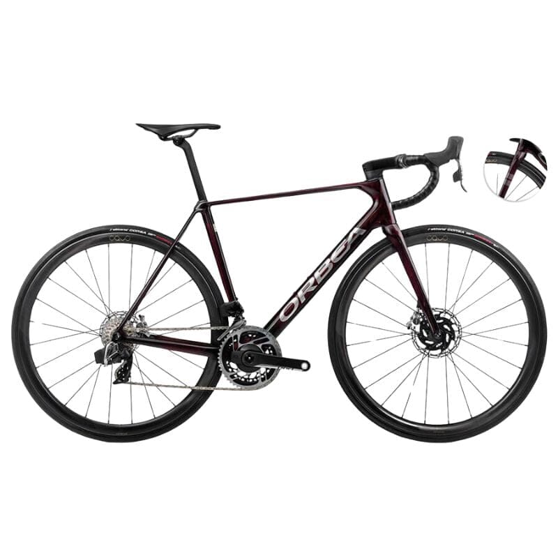 Orbea Orca M11eLTD PWR Bikes Orbea Wine Red - Titanium (Gloss) 47 