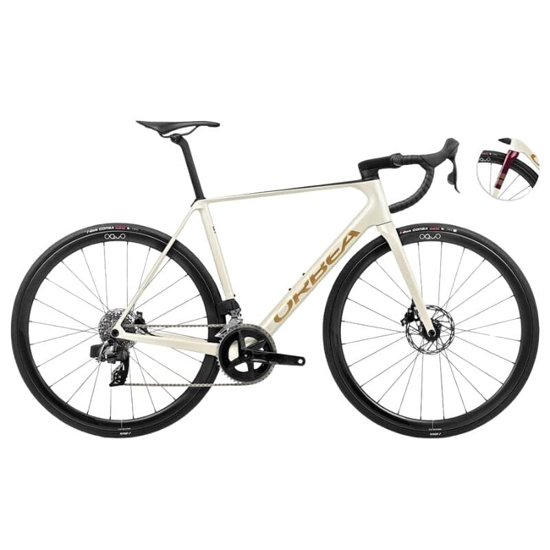 Orbea Orca M31eTEAM Bikes Orbea Ivory White-Burgundy (Gloss)-Vulcano (Matt) 47 