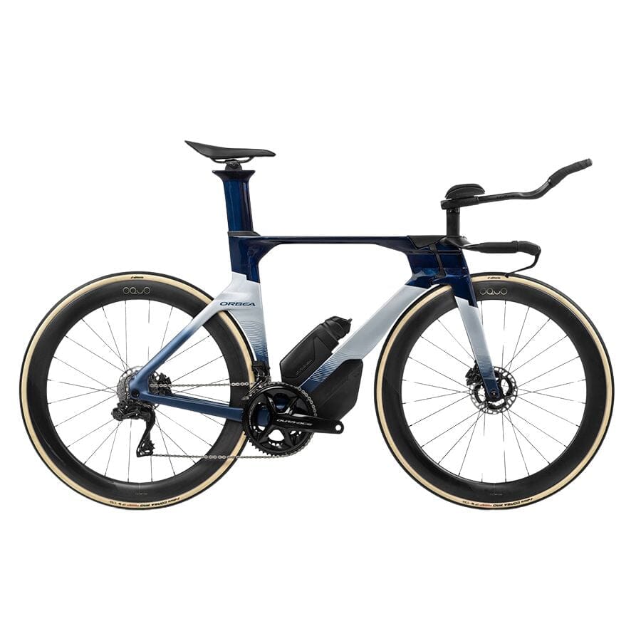 The Orbea Ordu M10ILTD in blue with shimano duraAce and Carbon wheels 