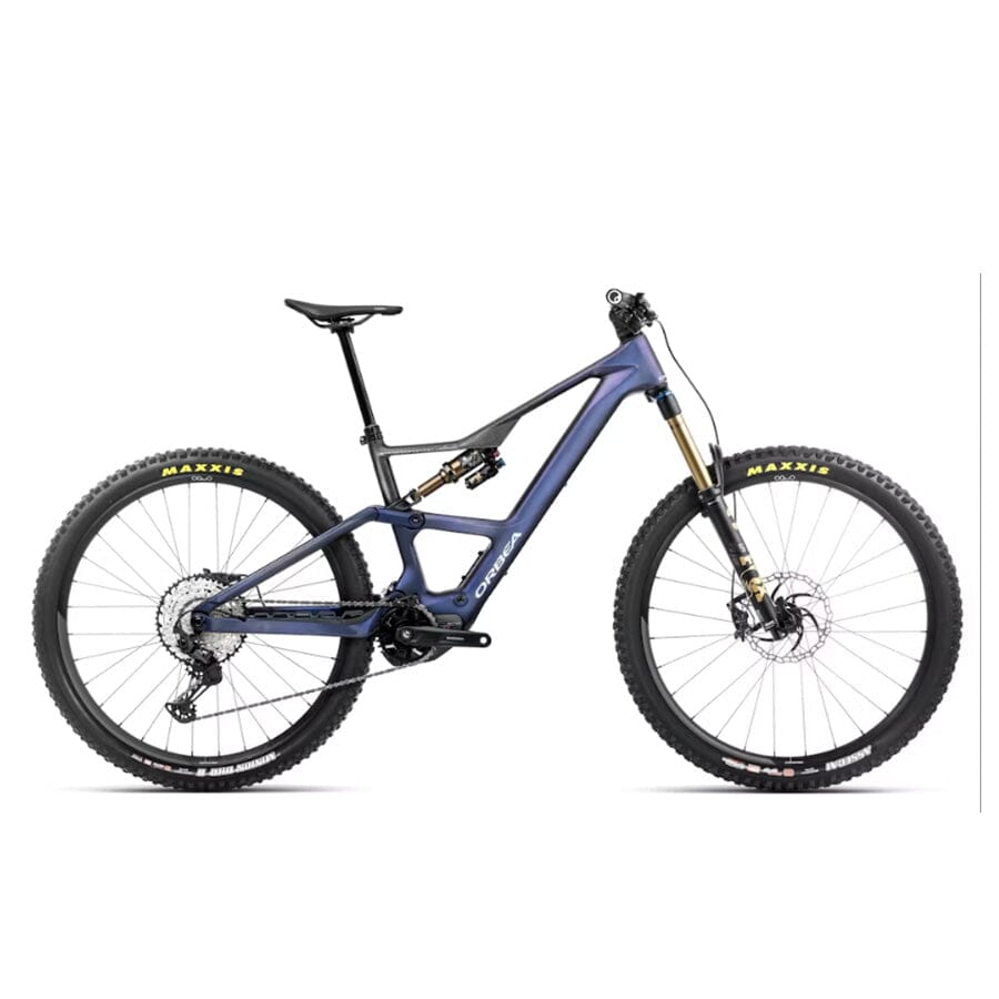 Orbea Rise LT M10 Bikes Orbea Bikes Tanzanite Carbon View - Carbon Raw (Matte) S 420Wh Battery