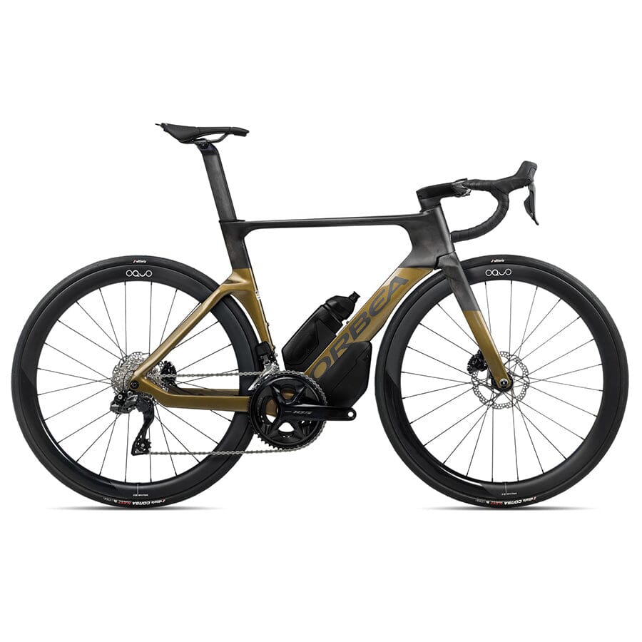 Orbea Orca Aero M35iLTD PWR Bikes Orbea Bikes Olive Green (Gloss) - Carbon Raw (Matt) 47 