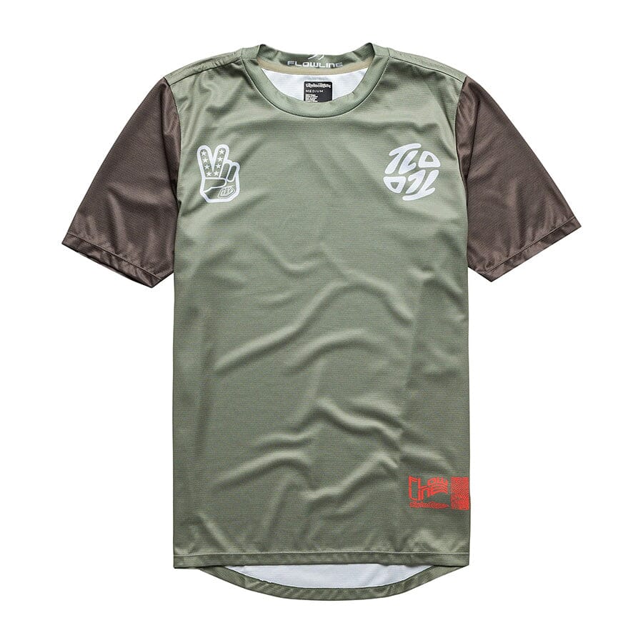 Troy Lee Designs Flowline SS Jersey Apparel Troy Lee Designs Flipped Olive S 