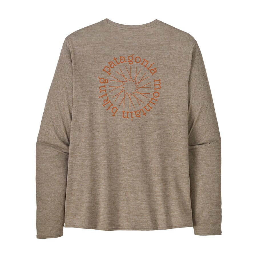 Patagonia Long Sleeve Cap Cool Daily Graphic - Lands Apparel Patagonia Spoke Stencil - Seabird Grey X-Dye S 