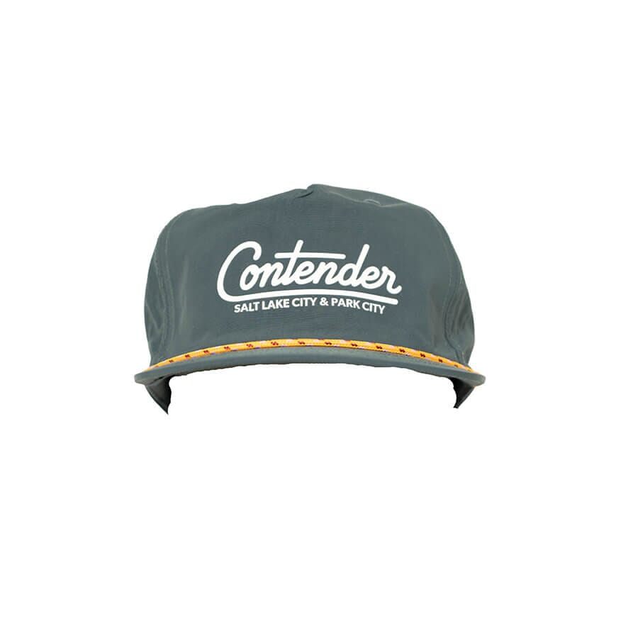 Contender Rope Hat Apparel Contender Bicycles Dark Gray - Burgundy / Gold Rope 