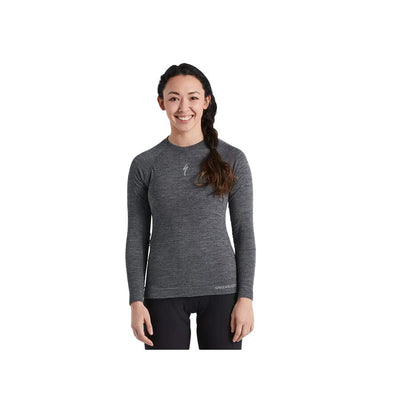 Specialized Women's Merino Seamless Long Sleeve Base Layer Apparel Specialized Bikes Grey S/M 