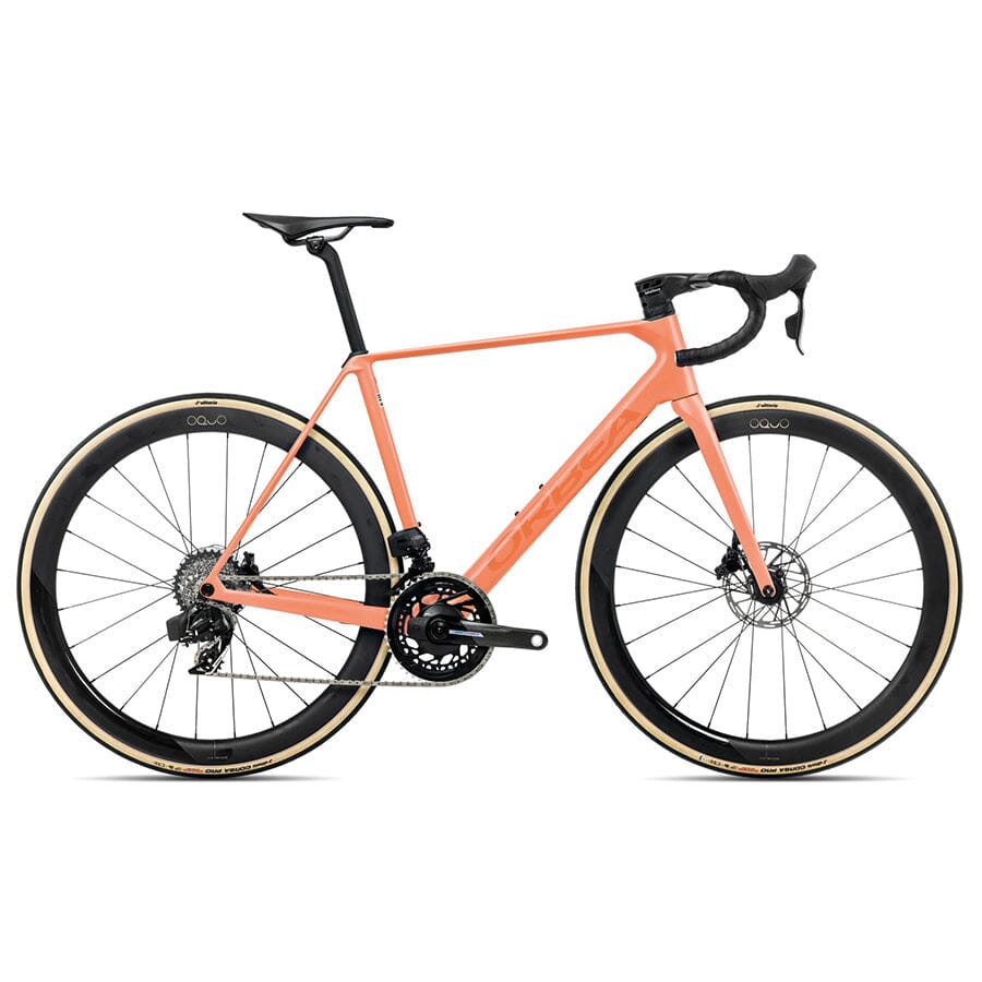 Orbea Orca M21ELTD PWR Bikes Orbea Bikes Orange Cloud (Matt) - Stone Blue (Matt-Gloss) 47 