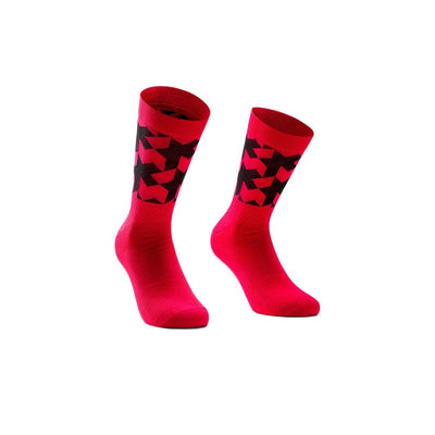 Assos Monogram Socks EVO Apparel Assos Lunar Red II 