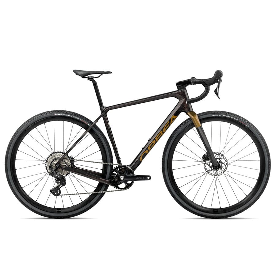 Orbea Terra M30TEAM 1X Bikes Orbea Bikes Cosmic Carbon View-Metallic Olive Green (Gloss) XS 