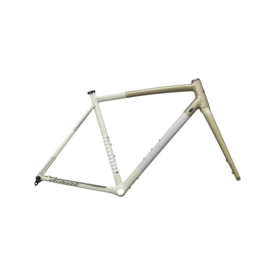 The Specialized Crux DSW Frameset in Satin Metallic Spruce paint. 