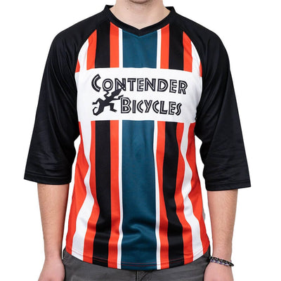 Contender Gecko Retro 3/4 MTB Jersey APPAREL - MEN - JERSEYS - CONTENDER JERSEY Contender Bicycles Red/Green XS 