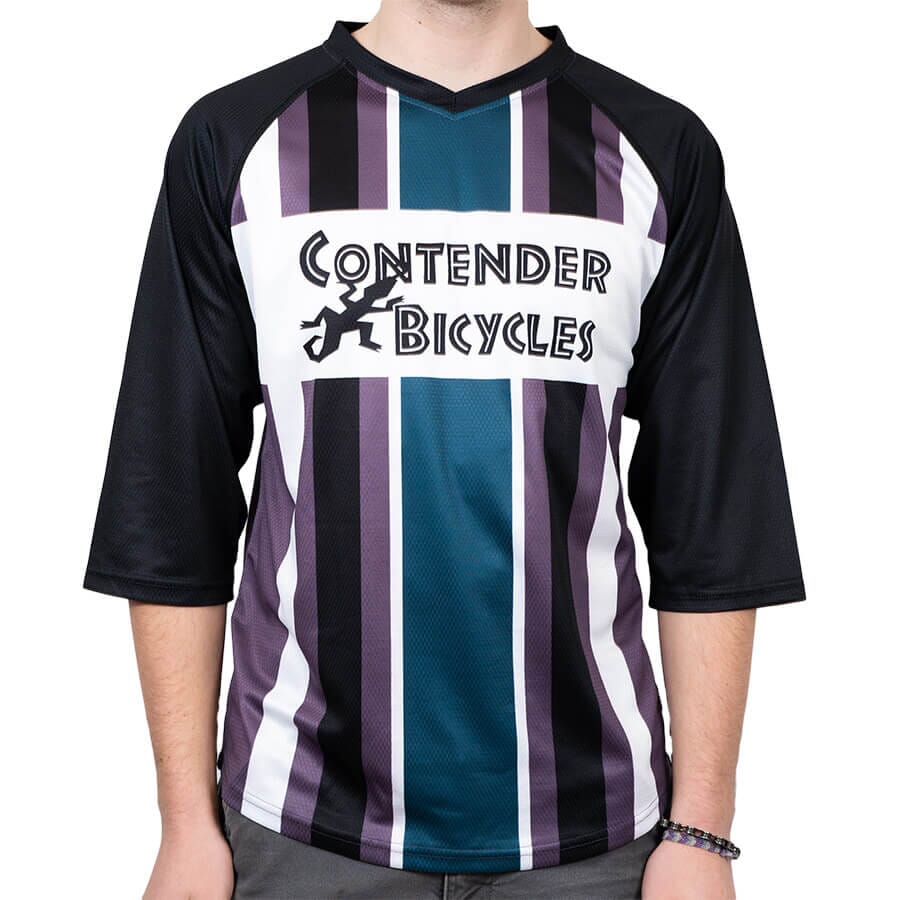 Contender Gecko Retro 3/4 MTB Jersey APPAREL - MEN - JERSEYS - CONTENDER JERSEY Contender Bicycles Purple/Green XL 