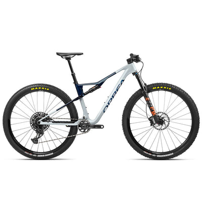 Orbea OIZ M20 Bikes Orbea Halo Silver-Blue Carbon View (Gloss) S 